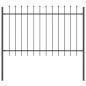 Preview: Gartenzaun mit Speerspitze Grau 3,4x0,8 m aus Stahl