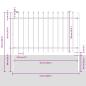 Preview: Gartenzaun mit Spear-Top Grau 3,4x1,2 m aus Stahl