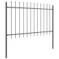 Preview: Gartenzaun mit Spear-Top Grau 3,4x1,2 m aus Stahl