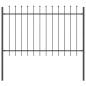Preview: Gartenzaun mit Spear-Top Grau 3,4x1,2 m aus Stahl
