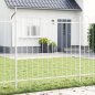 Preview: Gartenzaun mit Bogen oben Weiß 3,4x1,2 m Stahl