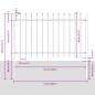 Preview: Gartenzaun mit Spitzen Grau 5,1x0,8 m Stahl