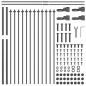 Preview: Gartenzaun mit Fenster-Top in Grau, 5,1 x 1 m aus Stahl