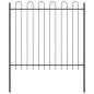 Preview: Gartenzaun mit Bogenoberteil Grau 5,1x1,5 m aus Stahl