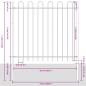 Preview: Gartenzaun mit Bogenoberteil Grau 5,1x1,5 m aus Stahl