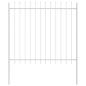 Preview: Gartenzaun mit Spitze Weiß 5,1x1,5 m Stahl