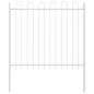 Preview: Gartenzaun mit Bogenoberkante Weiß 5,1x1,5 m aus Stahl