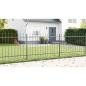 Preview: Gartenzaun mit Speartop in Grau 6,8x1 m aus Stahl