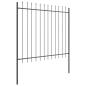 Preview: Gartenzaun mit Spitzdach grau 6,8 x 1,5 m aus Stahl