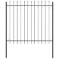 Preview: Gartenzaun mit Spitzdach grau 6,8 x 1,5 m aus Stahl