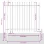 Preview: Gartenzaun mit Spitzdach grau 6,8 x 1,5 m aus Stahl