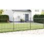 Preview: Gartenzaun mit Bogenoberteil Grau 6,8 x 1,2 m aus Stahl