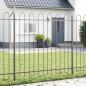 Preview: ARDEBO.de - Gartenzaun mit Bogenoberteil Grau 6,8 x 1,5 m aus Stahl