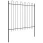 Preview: Gartenzaun mit Bogenoberteil Grau 6,8 x 1,5 m aus Stahl