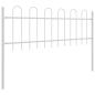 Preview: Gartenzaun mit Bogenoberseite Weiß 6,8x0,6 m aus Stahl