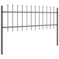 Preview: Gartenzaun mit Speartop Grau 8,5x0,6 m Stahl