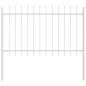 Preview: Gartenzaun mit Spear-Top Weiß 10,2x0,8 m aus Stahl