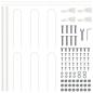Preview: Gartenzaun mit Bogenoberteil Weiß 10,2x0,6 m Stahl