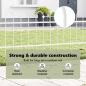 Preview: Gartenzaun mit Bogenoberteil Weiß 10,2x0,6 m Stahl