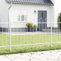 Preview: Gartenzaun mit Bogenoberteil Weiß 10,2x1 m aus Stahl