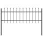 Preview: Gartenzaun mit Spitze Grau 11,9x0,6 m Stahl