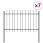 Preview: Gartenzaun mit Spitze Grau 11,9x1 m aus Stahl