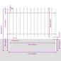 Preview: Gartenzaun mit Spitze Grau 11,9x1 m aus Stahl