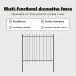 Preview: Gartenzaun 7 pcs Grau 11,9 x 1,5 m Pulverbeschichteter Stahl