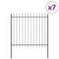 Preview: Gartenzaun 7 pcs Grau 11,9 x 1,5 m Pulverbeschichteter Stahl