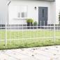 Preview: ARDEBO.de - Gartenzaun mit Spitzdach in Weiß, 11,9 x 0,6 m, aus Stahl