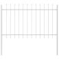 Preview: Gartenzaun mit Spear Top Weiß 11,9x1,2 m aus Stahl