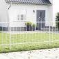 Preview: Gartenzaun mit gebogenem Oberteil in Weiß, 11,9 x 1 m, aus Stahl