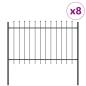 Preview: Gartenzaun mit Speer-Zier grau 13,6 x 1,2 m aus Stahl