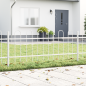 Preview: Gartenzaun mit Wellenoberkante Weiß 13,6x0,6 m aus Stahl