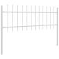 Preview: Gartenzaun mit Spear-Spitze, Weiß, 15,3x0,6 m, aus Stahl