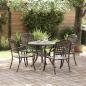 Preview: 5-teiliges Gartenstuhl- und Tischset aus bronziertem Gussaluminium