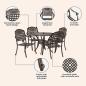 Preview: 5-teiliges Gartenstuhl- und Tischset aus bronziertem Gussaluminium