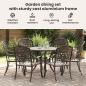 Preview: 7-teiliges Garten-Esszimmer-Set aus Bronze und Gusseisen