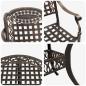 Preview: 7-teiliges Garten-Esszimmer-Set aus Bronze und Gusseisen