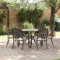 Preview: 7-teiliges Garten-Esszimmer-Set aus Bronze und Gusseisen