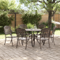 Preview: 7-teiliges Garten-Esszimmer-Set aus Bronze und Gusseisen