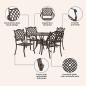 Preview: 5-teiliges Gartentischset aus Bronze-Gussaluminium