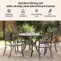 Preview: 5-teiliges Gartentischset aus Bronze-Gussaluminium