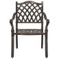 Preview: 7-teiliges Garten-Esszimmer-Set aus bronzefarbenem Gusseisen