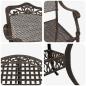 Preview: ARDEBO.de - 5-teiliges Gartendining-Set aus bronzefarbenem Gusseisen