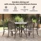 Preview: 7-teiliges Garten-EssSet aus Bronze-Gussaluminium