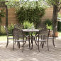 Preview: 7-teiliges Garten-EssSet aus Bronze-Gussaluminium