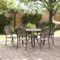 Preview: 7-teiliges Garten-EssSet aus Bronze-Gussaluminium