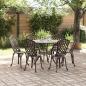 Preview: 7-teiliges Garten-Esszimmer-Set Bronze Guss-Aluminium