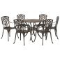 Preview: 7-teiliges Garten-Esszimmer-Set aus Bronze-Guss-Aluminium